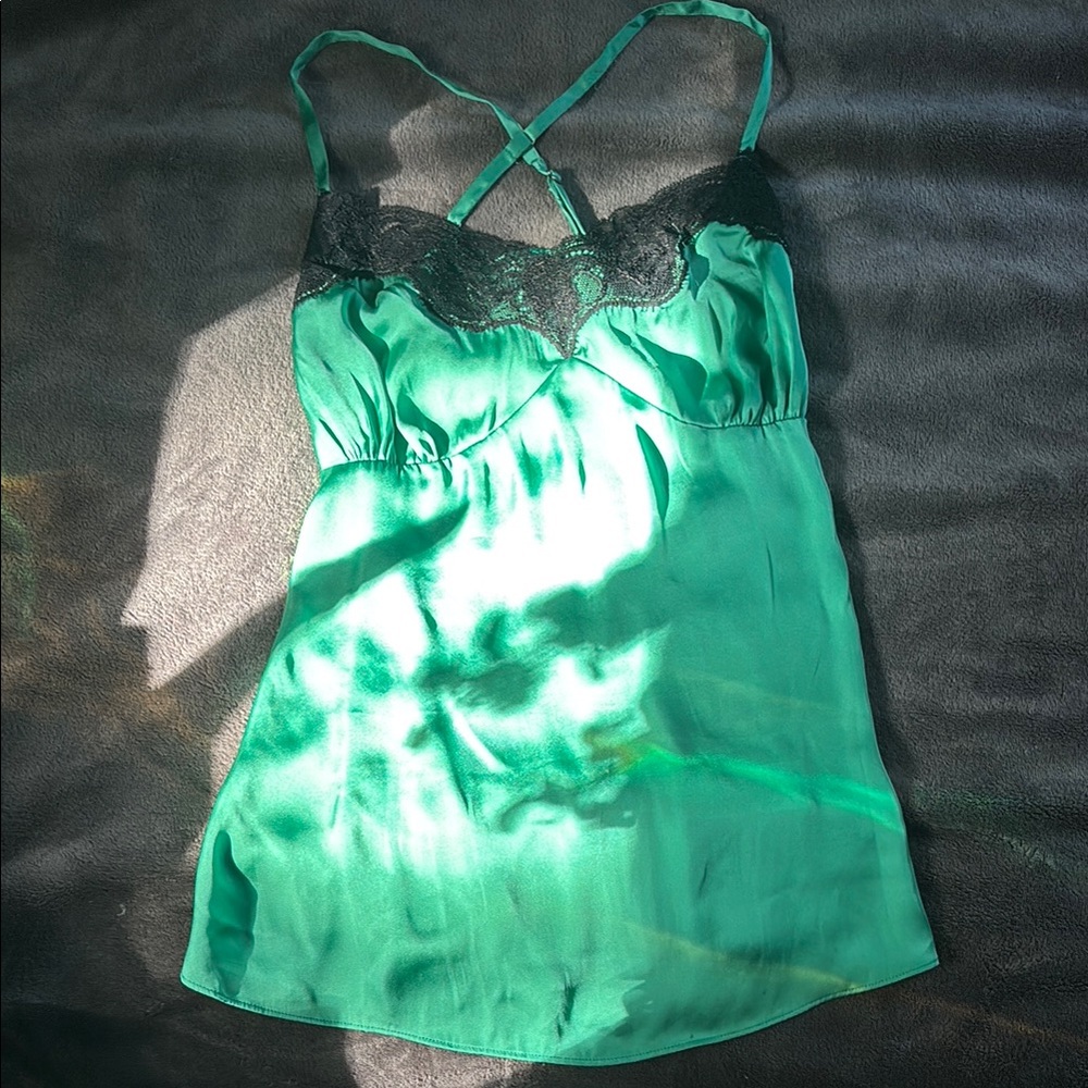 Sofia by Sofia Vergara Green Satin Top